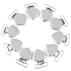 Goolrc Metal Heart Shape Insert Pacifier Holder Suspender Clips 10 Pcs