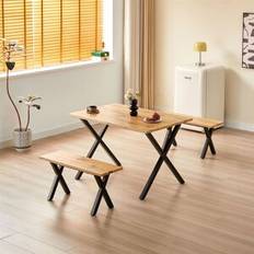 Brown Dining Sets Kosy Koala Brown Wooden Table with Metal Dining Set