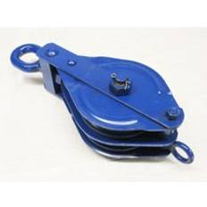 Power Tools Securefix Direct 2 Ton 150MM Double Block With Swivel Eye Blue Painted