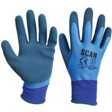 Blue Work Gloves Scan Waterproof Latex Gloves - Scaglolatwpm