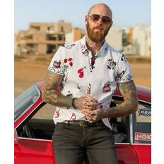 Joe Browns Men Shirts Joe Browns Men's Tattoo Print Short Sleeve Shirt - White