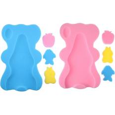 Baby Bath Holder Mesh Pocket Bed Infant Anti-slip Shower Sponge Cushion Pink