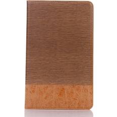Brown Tablet Cases Keshen Cross Texture Horizontal Flip Leather Case for Galaxy Tab A 10.1 T510 T515