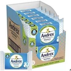 Andrex Washlets Classic Clean Flushable Moist Toilet Tissue Pack of 12 x 40