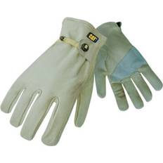 Work Gloves Cat erpillar Tan Men's Cowhide Leather Palm Gunn Cut Driver Gloves - White