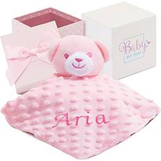 Personalised Girl Teddy Comforter Pink