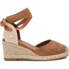 Brun Espadrillos XTI Sandaler Læder Casual Ruskind Blonder - Brun