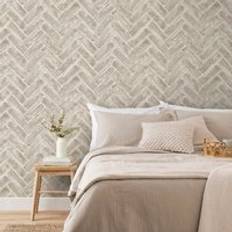 Dunelm Chevron Brick Wallpaper Natural