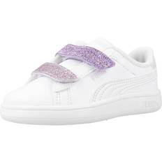 Puma Smash 3.0 Glitter Velcro Sneakers - White/Lavender Alert