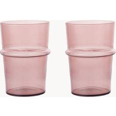 Lila Dricksglas ferm LIVING Boya Högt 45 cl 2-pack Mauve Dricksglas