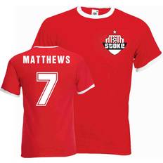UKSoccershop Stanley Matthews Stoke City Ringer Tee Men's Polyester
