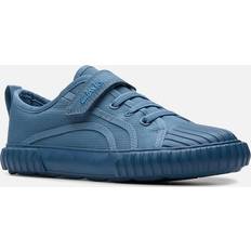 Clarks Trainers Children's Shoes Clarks Foxing Stitch K Kids Canvas Shoes - Mid Blue