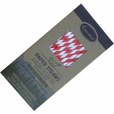 Red Straws 50pk Red Stripes Paper Straws