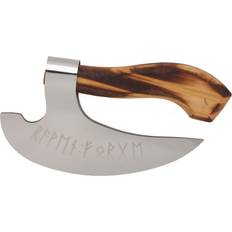 Stainless Steel Pizza Cutters Zeblaze Cutting Axe Stainless Steel Handmade Viking Wooden Handle Pizza Cutter