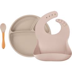 Vaisselle pour bébé Minikoioi Coffret Repas Comme Un Grand Bavoir 6 Mois