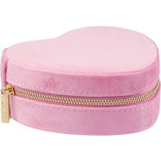 Dark Velvet Heart Jewellery Box Bubblegum Pink