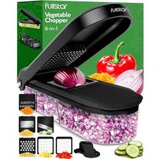Black Vegetable Choppers Fullstar Mandoline Cutter 6-in-1 Vegetable Chopper