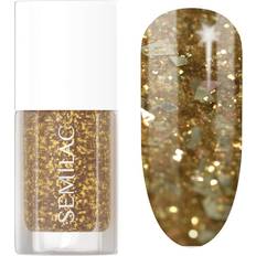 Nagellack glitter nagelvård Semilac Glitter Nails Nagellack med Spegeleffekt Skugga 042 Flakes of Gold - 7 ml