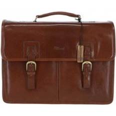 Brown Briefcases Ashwood Handbags Gareth Triple Gusset Heavy Duty Real Leather Briefcase - Brown