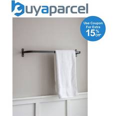 Garden Trading Farringdon Bathroom Small Metal Towel Rail Bar Holder Grey Steel