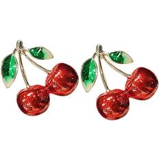 Red Brooches HKHBJS Cherry Brooch Pins Collar Pins - Red Alloy