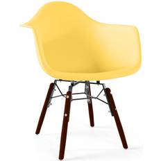 Polypropylene Sitting Furniture Children's Chairs Dark Wooden Legs