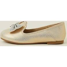 Accessorize Kids' Gem Bow Ballerina Shoes - Gold