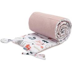 Bed bumper Sensillo Bed Bumper Wafer Fox 120 x 60 cm Lyserød