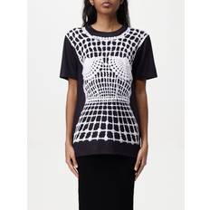 Balmain Dame T-shirts Balmain Løs T-shirt Med Falsk Broderiprint - Sort