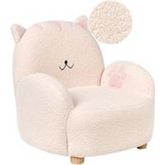 Beliani Poltrona Bouclé Gatto Bianco Sporco