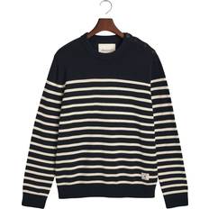 Stripes - Sweatshirts Jumpers Gant Striped Cotton Round-Neck Jumper - Bleu