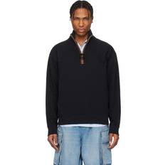 Leather - Men Jumpers JW Anderson Logo Half Zip Sweatshirt - Black