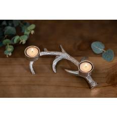 Marco Christmas Antler Decoration Silver Tea Light Stag Deer Candle Holder
