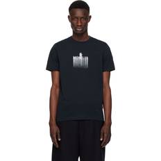 Moncler Herr T-shirts Moncler Faded Logo Cotton T-shirt - Navy