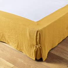 Bettüberzüge Cache Sommier 140x190 cm Gaze de Coton Safran 140 x 190 cm Gelb Bettüberzug Gelb