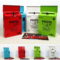 Metal Post Box Square Large Iron Letterbox