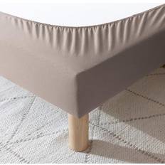 Cache Sommiers Cache-Sommier Coton Jersey Taupe 80x200 Cache Sommier