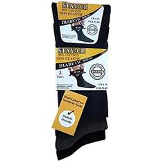 AT&T Men's Stay-Up Non Elastic Loose Top Diabetic Cotton Blend Ribbed Socks - UK Shoe