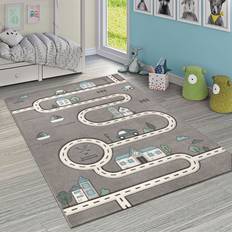 Paco Home Moderno Tappeto Per Bambini Da Cameretta Grigio Ø 120 cm