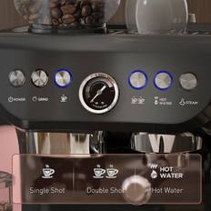Espresso Coffee Machine with Integrated Bean Grinder and Steam Wand 15 Bar