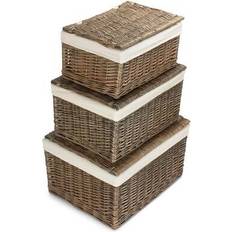 Cotton Baskets RED HAMPER Antique Wash Cotton Lined Wicker Storage Medium Basket