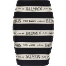 Viscose Skirts Balmain Striped Jacquard Mini Skirt - Black