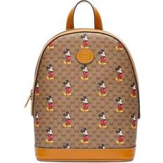 Gucci Backpacks Gucci Disney Mickey Mouse Leather Backpack - Beige Brown