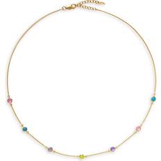 Purple - Women Necklaces Missoma Hot Rox Multi Gemstone Choker - Gold