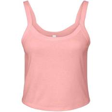 Micro-Rib Spaghetti Strap Tank Top - Pink