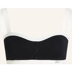 Karl Lagerfeld Monochrome Bandeau Bikini Top - White/Black