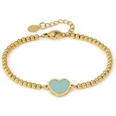 Nomination Green Bracelets Nomination Emosfere Heart Beaded Stainless Steel Bracelet - Gold/Green