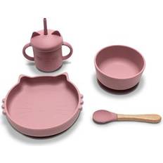 Lorelli Silicone Feeding Set Natural Deep Pink