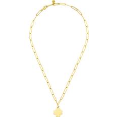 Orelia LUXE Waterproof Polished Clover Necklace - Gold