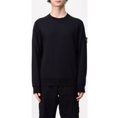 Stone Island Herre Sweatere Stone Island Ribstrikket Sweatshirt Med Logo - Sort